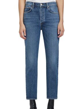 AGOLDE Riley High Rise Straight Crop Jeans Medium Wash Transfer Size 23
